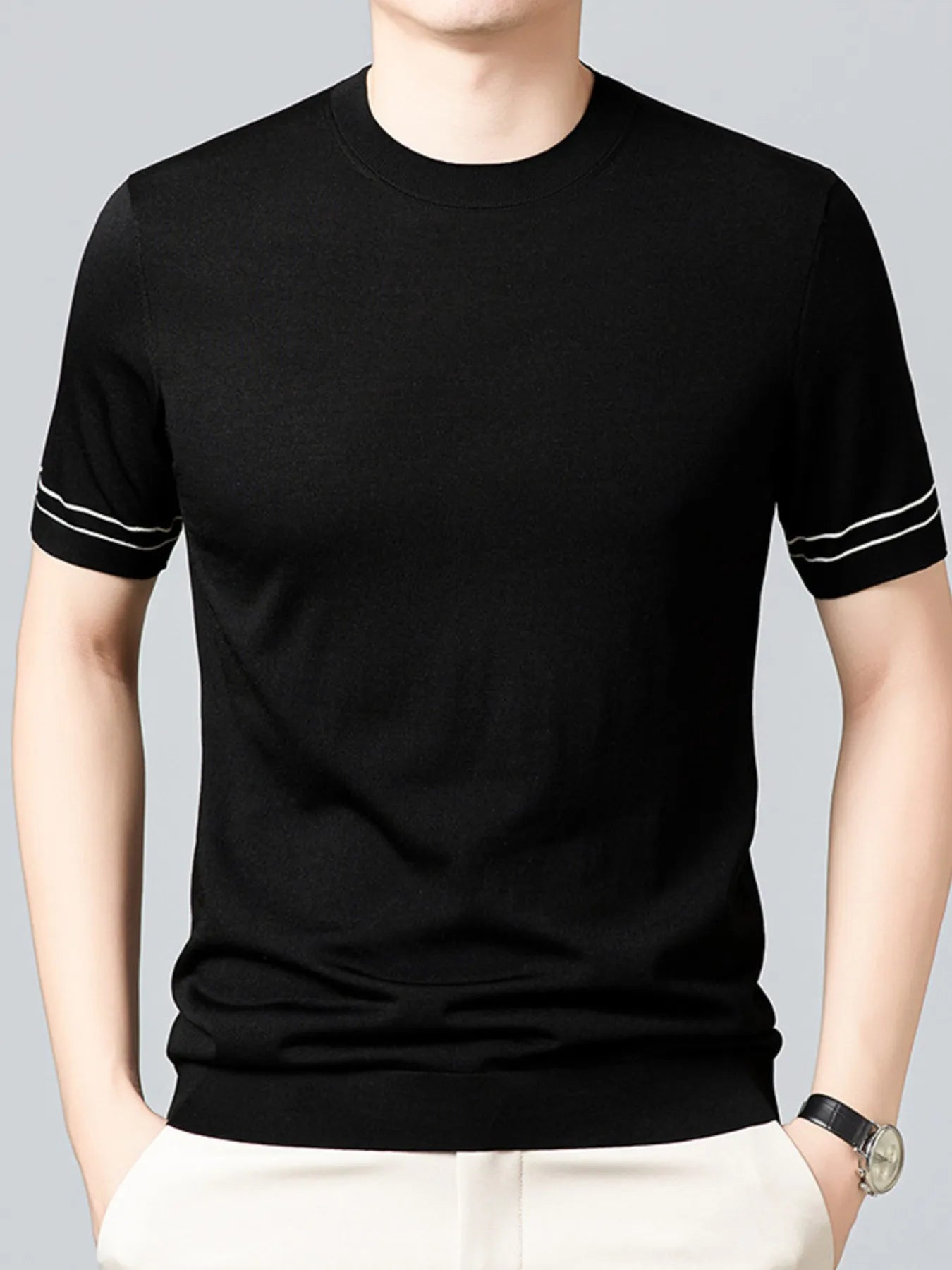Men's Plus Size Round Neck Short Sleeve T-Shirt