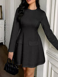Cutout Back Long Sleeve Mini Dress With Flowing Sleeves - Southern Shores Clothing