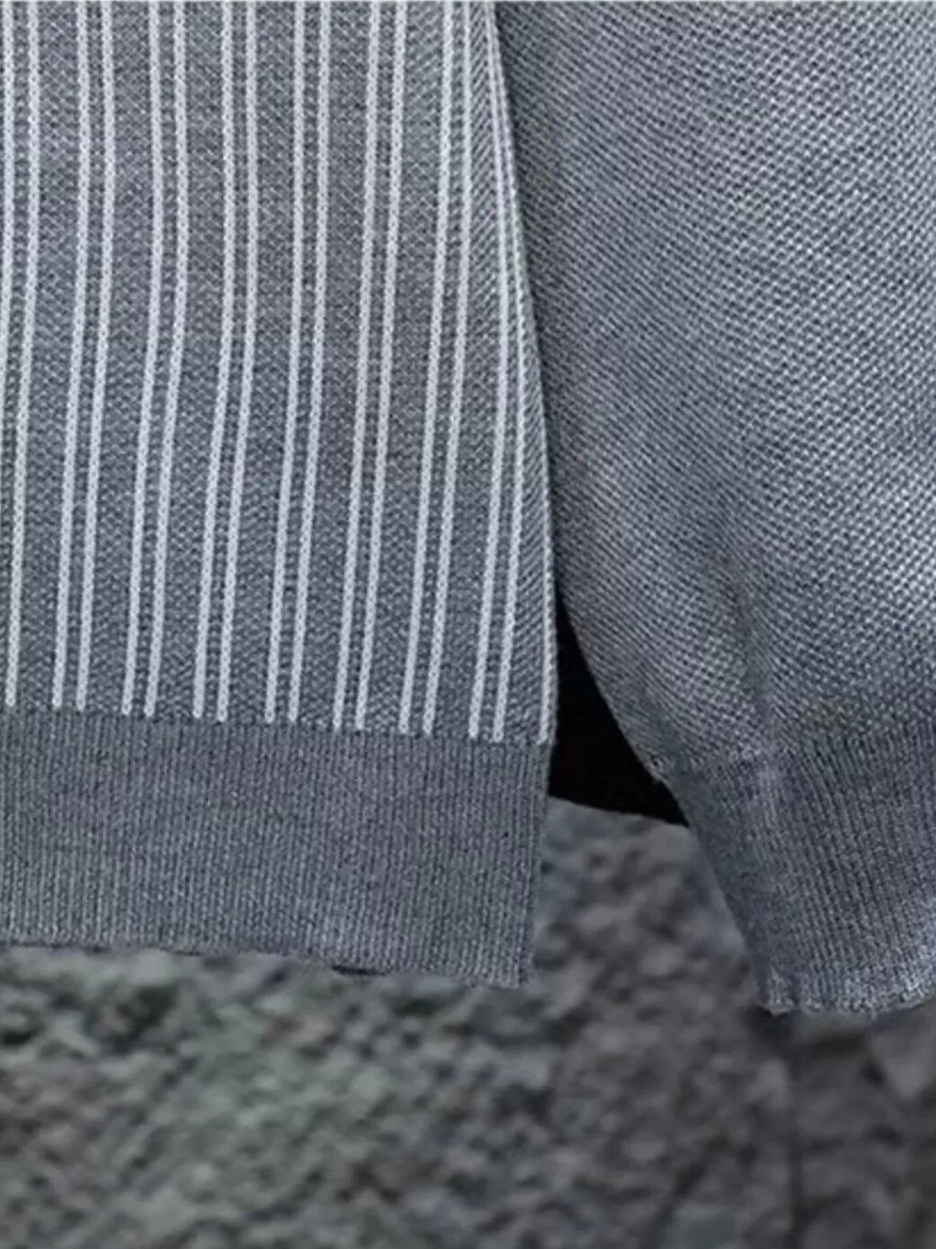 Plus Size Striped Stretch Crew Neck Sweater - Southern Shores Clothing