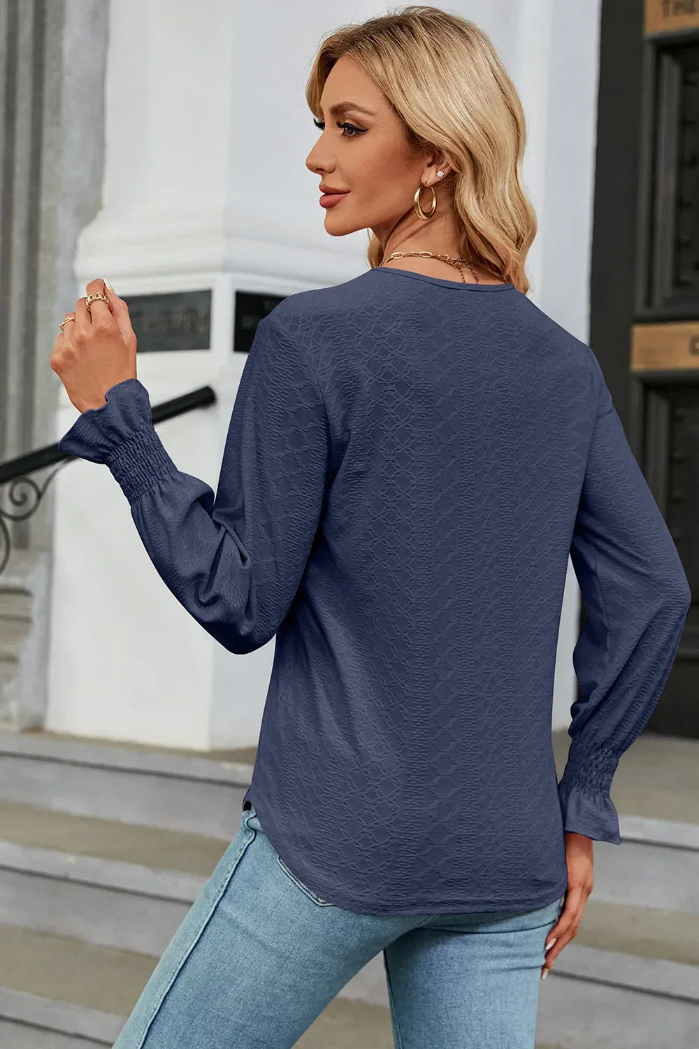 V-Neck Flounce Sleeve T-Shirt - Southern Shores Clothing