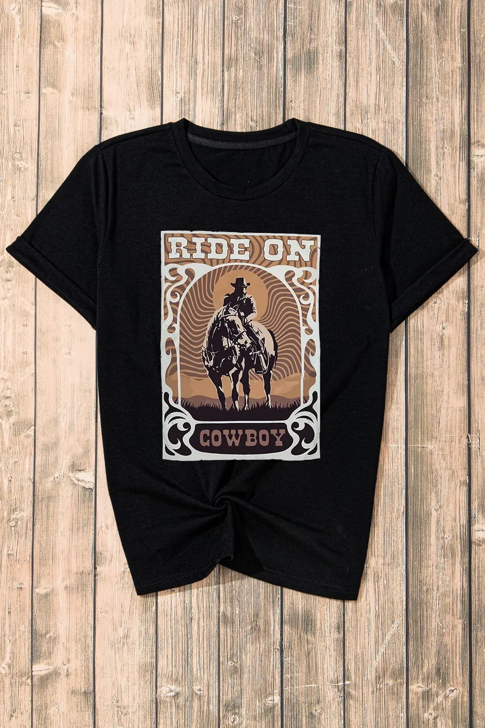 Graphic Round Neck Short Sleeve T Shirt With Opaque Fabric - Southern Shores Clothing