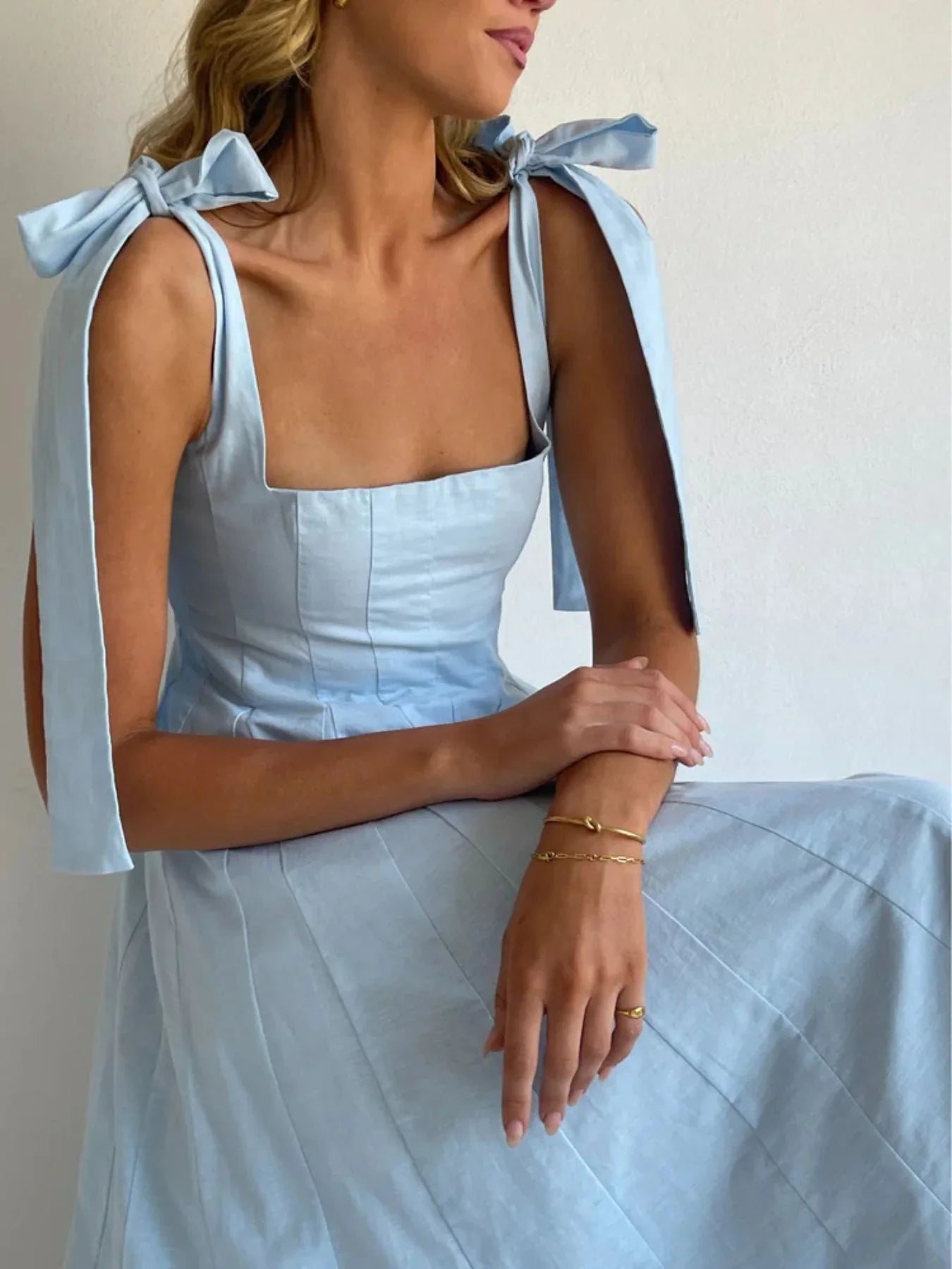 Gradient Tie Shoulder Maxi Dress With Adjustable Straps - Southern Shores Clothing