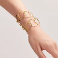 18K Gold Plated Titanium Steel Round Adjustable Bracelet