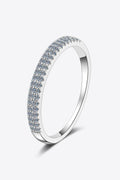 Minimalist Moissanite Sterling Silver Half-Eternity Ring - Southern Shores Clothing