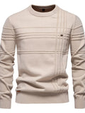 Classic Fine Knit Round Neck Striped Sweater - Southern Shores Clothing