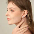 Moissanite Leaf Stud Earrings Sterling Silver - Southern Shores Clothing