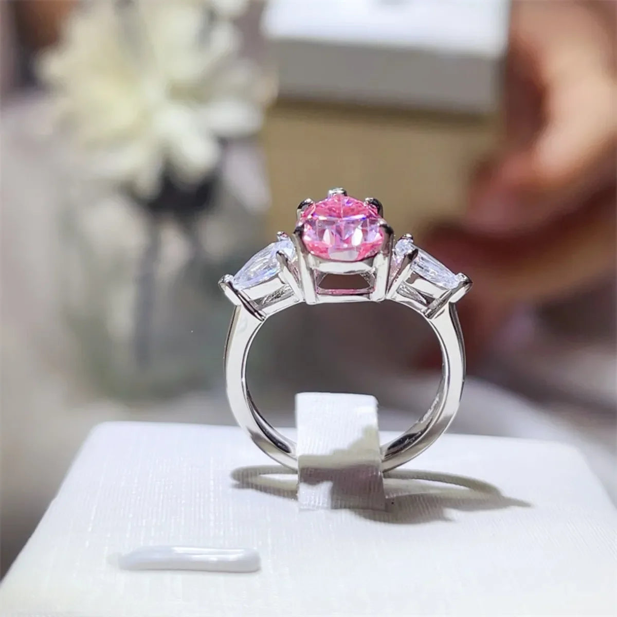 Sterling Silver 2 Carat Moissanite Ring With Zircon Accents - Southern Shores Clothing