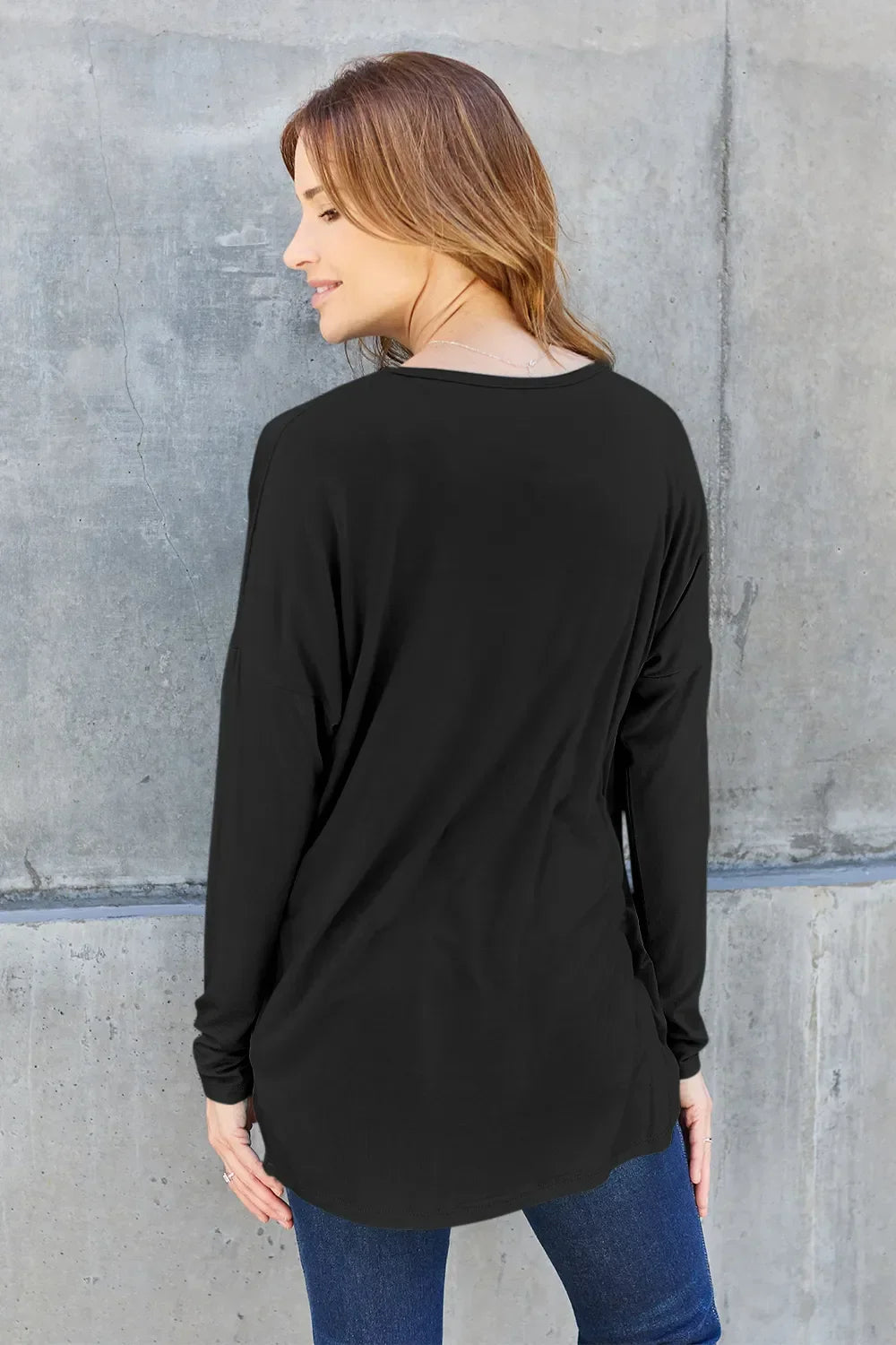 Round Neck T Shirt With Dropped Shoulder - Southern Shores Clothing