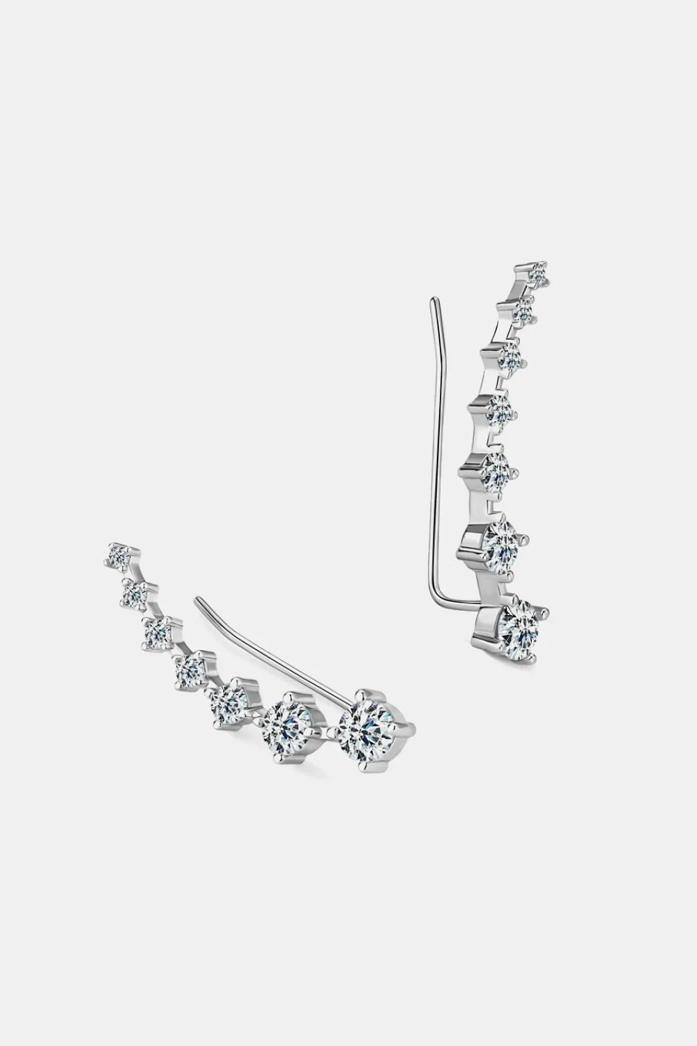 1.9 Ct Moissanite Platinum-Plated Sterling Silver Earrings - Southern Shores Clothing