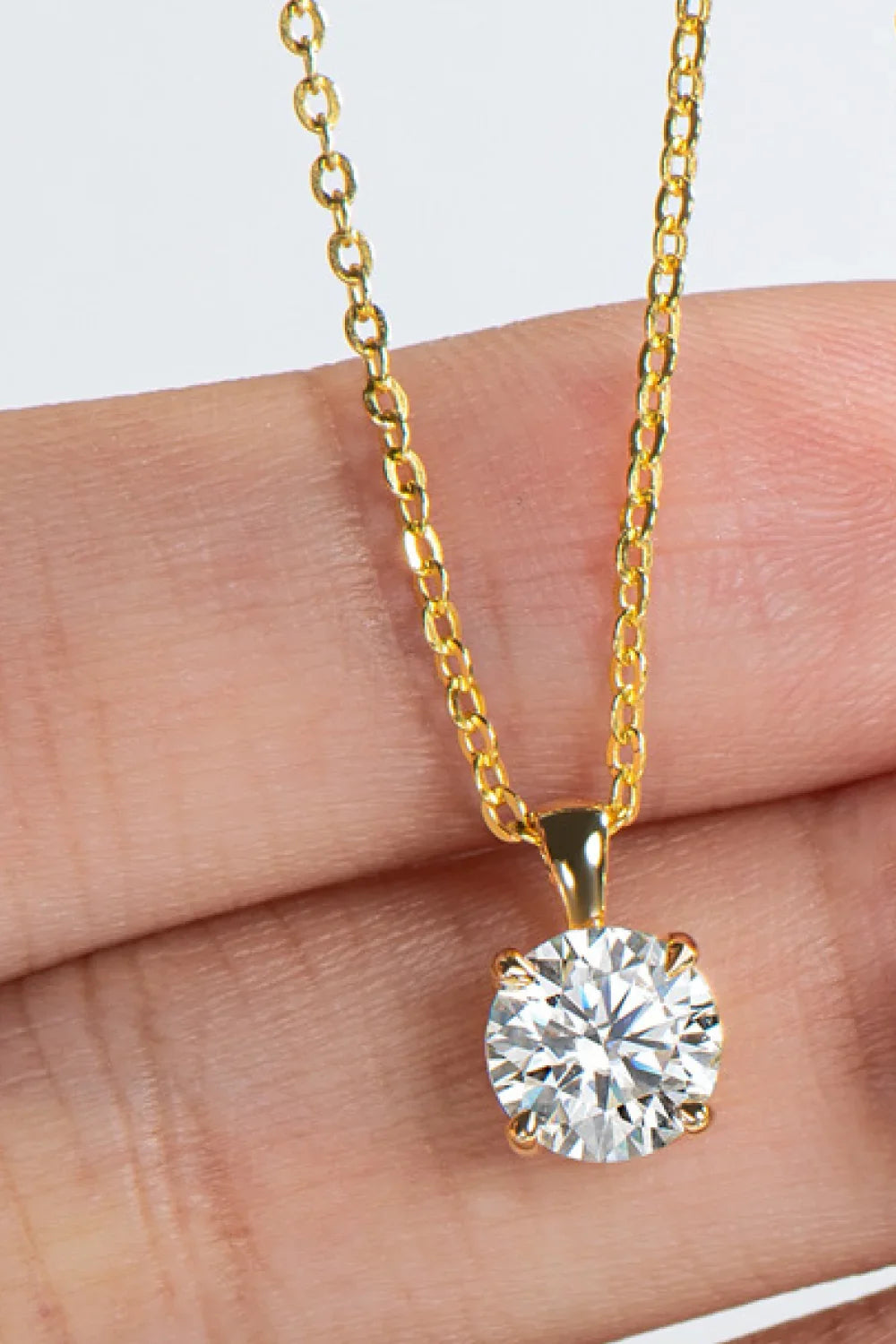 Minimalist Sterling Silver Moissanite Necklace - Southern Shores Clothing