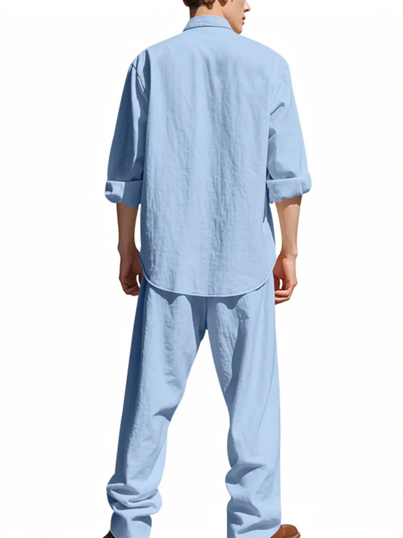 Men's Full Size Button Up Shirt and Pants Set Plus Size - Southern Shores Clothing
