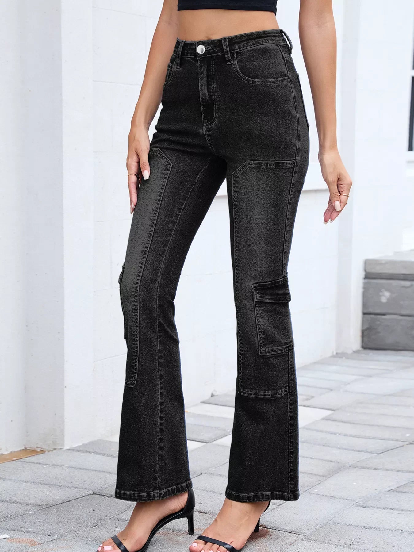 Nautical High Waisted Bootcut Jeans With Stretch - Southern Shores Clothing