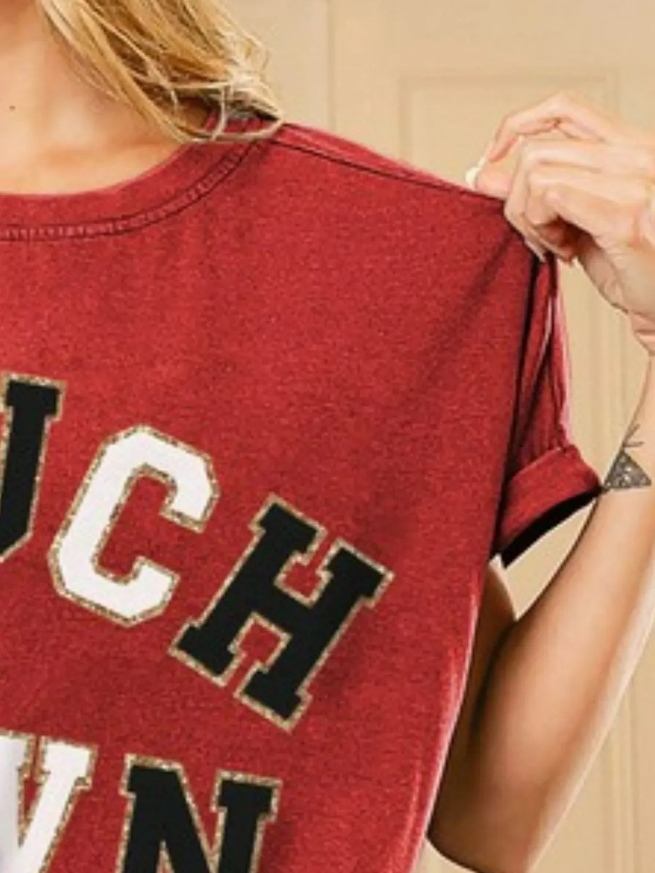 Touchdown Letter Loose Fit Vintage Washed Top - Southern Shores Clothing
