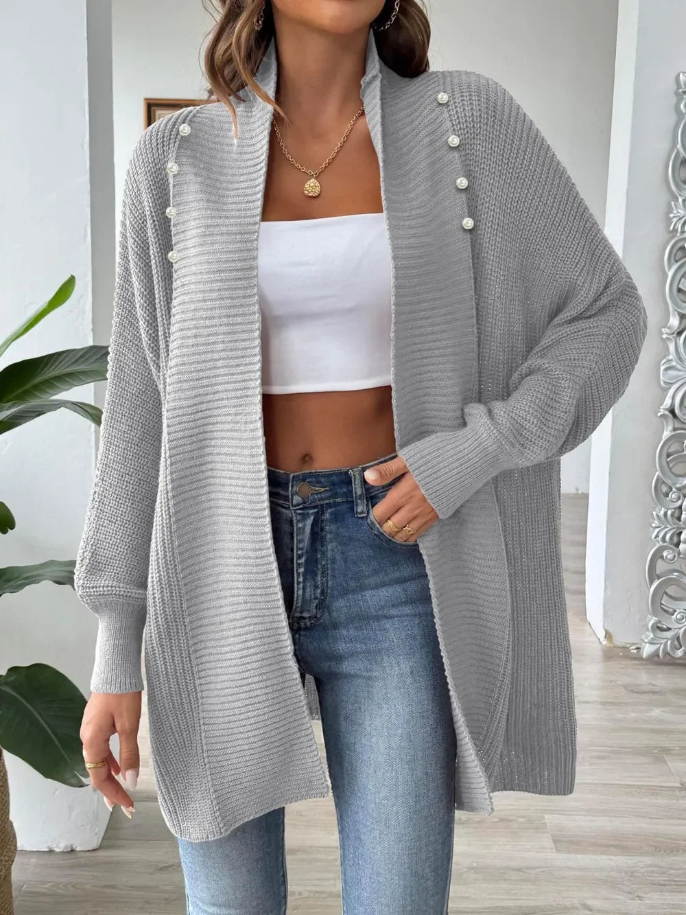 Open Front Long Sleeve Cardigan - Southern Shores Clothing