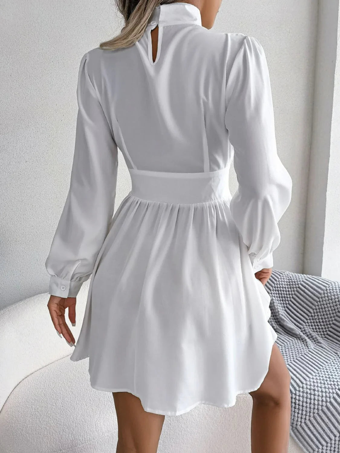 Cutout Turtleneck A-Line Mini Dress - Southern Shores Clothing