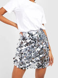 Sequin Mini Skirt With Partial Lining Sheen - Southern Shores Clothing
