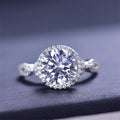 3 Carat Sterling Silver Moissanite Ring Halo Setting - Southern Shores Clothing