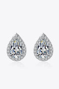 Moissanite Teardrop Stud Earrings In Sterling Silver - Southern Shores Clothing