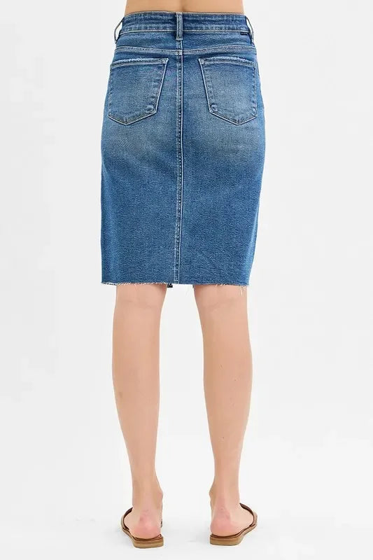 Plus Size High Rise Front Slit Pencil Skirt - Southern Shores Clothing