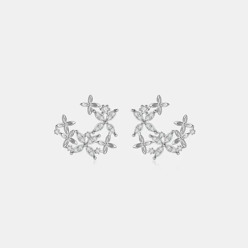 Sterling Silver Moissanite Clover Earrings - Southern Shores Clothing