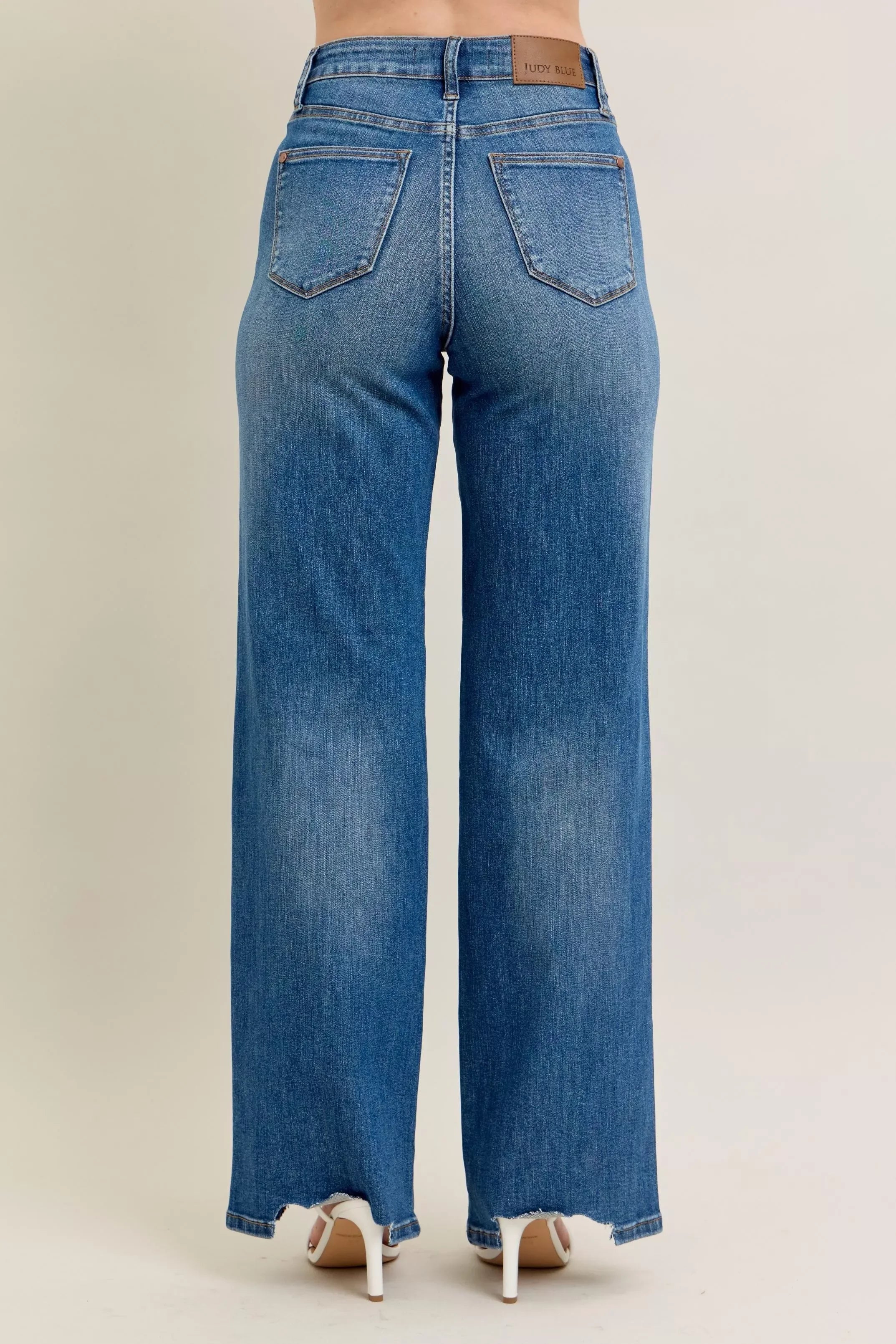 High Waist Tummy Control Wide Leg Jeans Plus Size Denim - Southern Shores Clothing