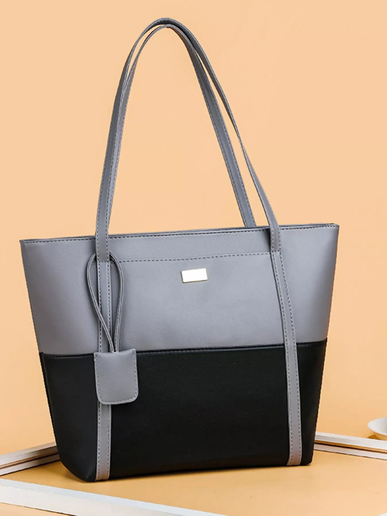 Two-Tone Tote Bag Shopping Carryall Casual Daily - Southern Shores Clothing
