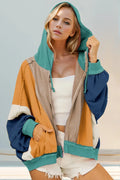 Full Zip Hoodie With Pockets And Exposed Seam | Southern Shores Clothing - Southern Shores Clothing