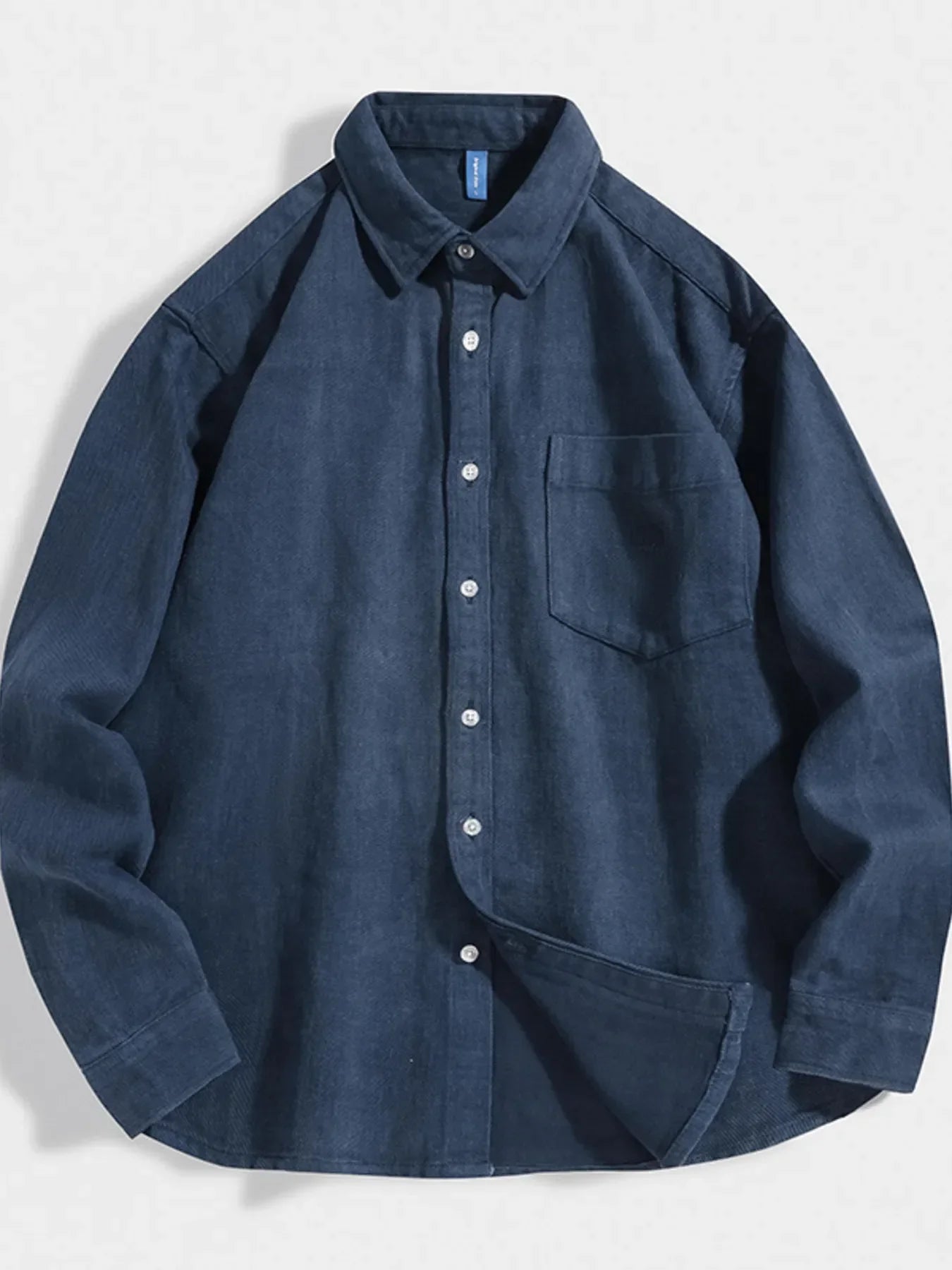 Plus Size Cotton Long Sleeve Button-Up Shirt - Southern Shores Clothing