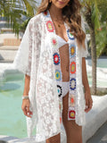 Crochet Open Front Swim Cover Up One Size - Southern Shores Clothing