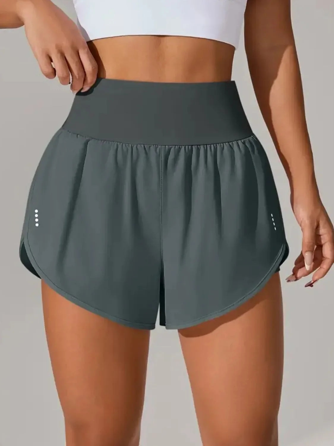 Pocketed High Waist Active Shorts For Daily Activities - Southern Shores Clothing