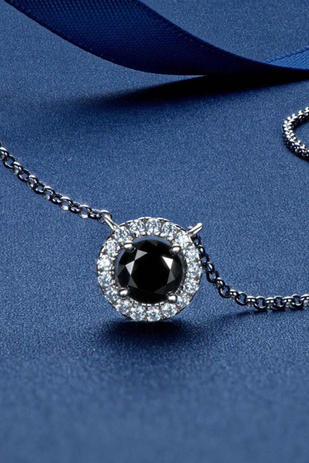 Two-Tone 1 Carat Moissanite Round Pendant Necklace - Southern Shores Clothing