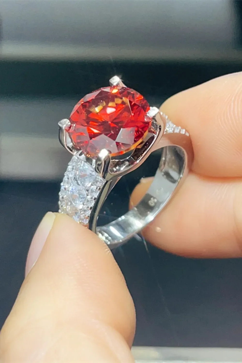 Elegant 5 Carat Moissanite Sterling Silver Ring - Southern Shores Clothing