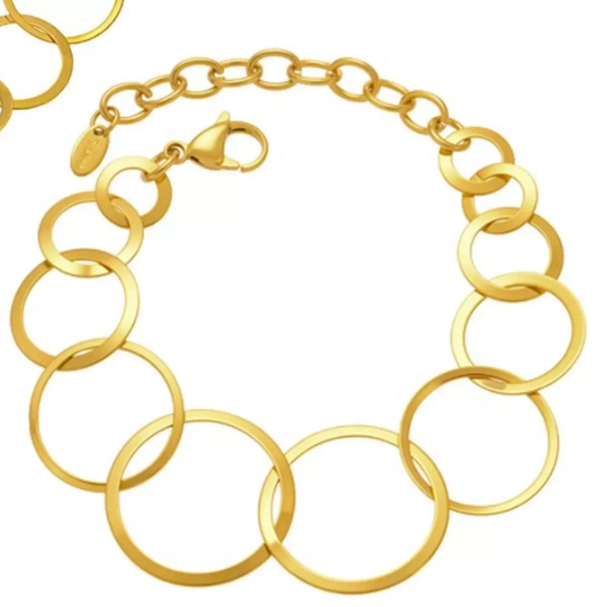 18K Gold Plated Titanium Steel Round Adjustable Bracelet