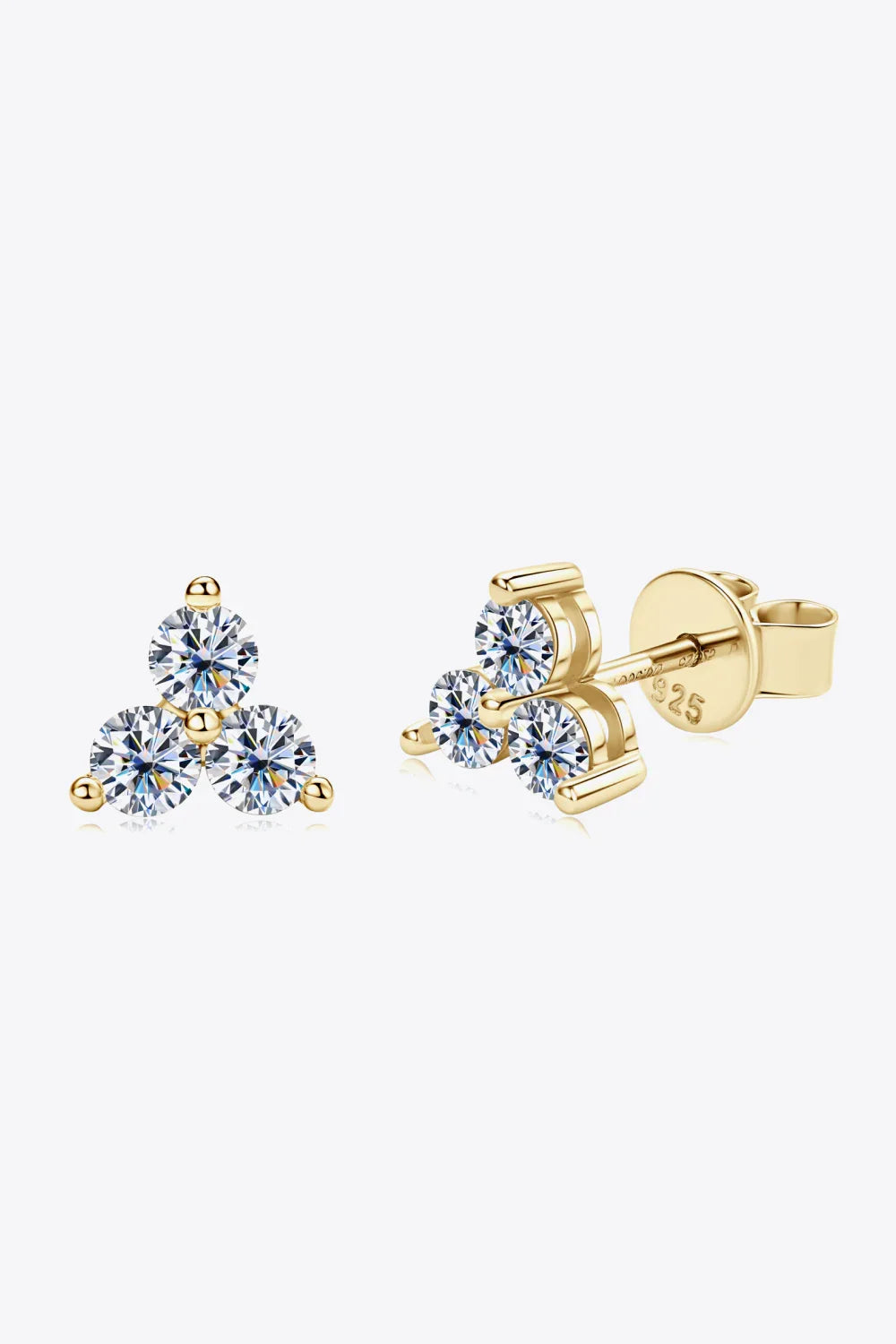 Minimalist Moissanite Sterling Silver Stud Earrings - Southern Shores Clothing