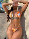 Ruched Drawstring Three-Piece Bikini Set - Southern Shores Clothing