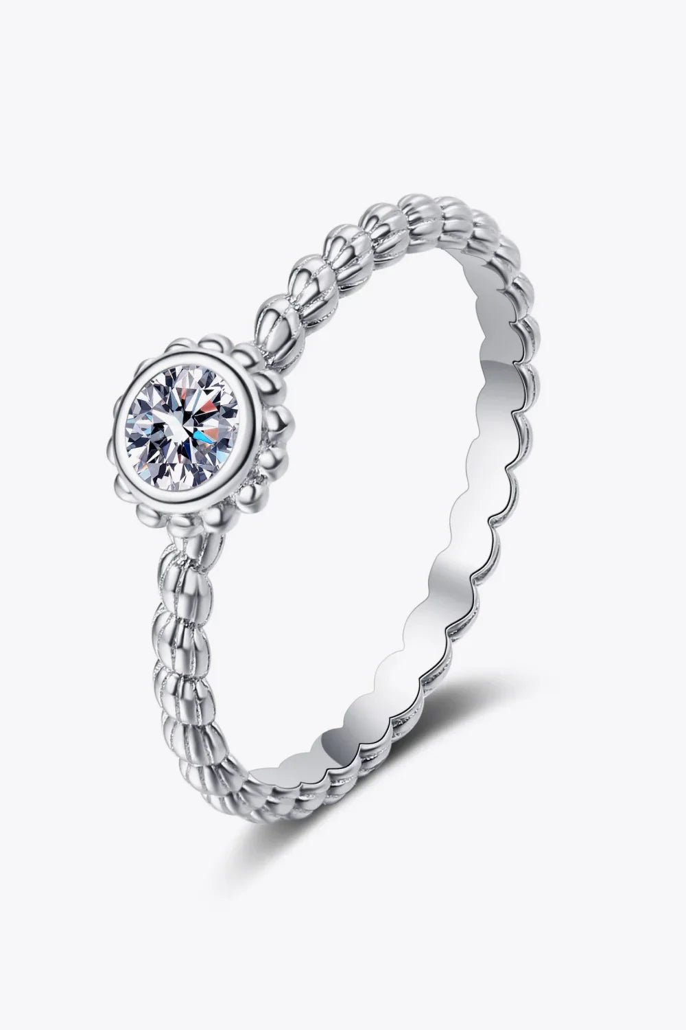 0.3-Carat Moissanite Ring In Rhodium Plated Sterling Silver - Southern Shores Clothing