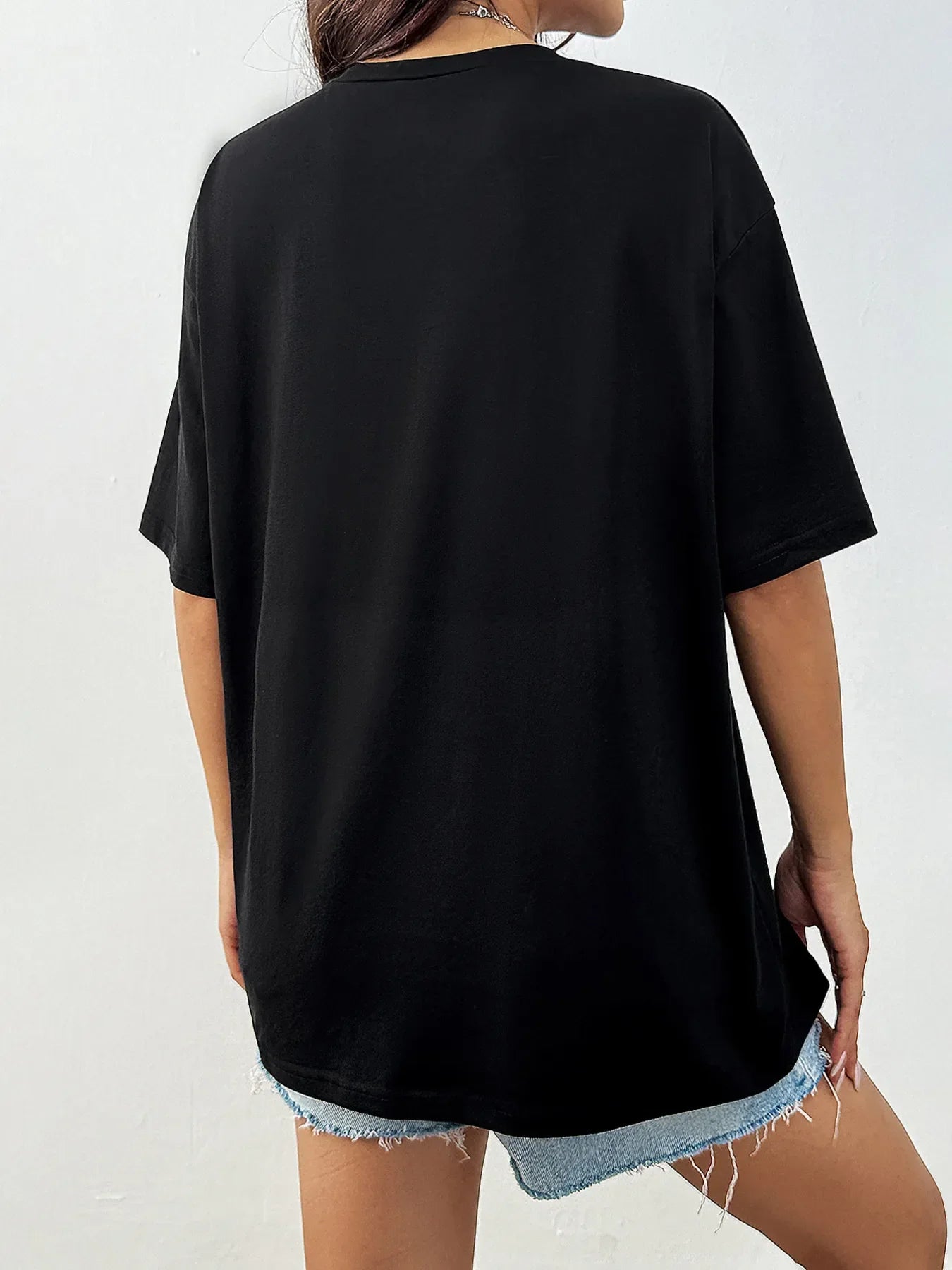 Sequin Bow Round Neck Short Sleeve Oversized Tee - Southern Shores Clothing