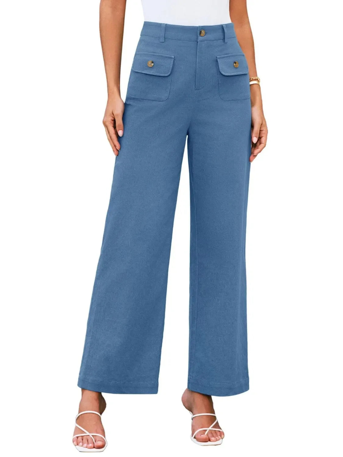High Waist Wide Leg Relaxed Pants With Comfortable Fit - Southern Shores Clothing
