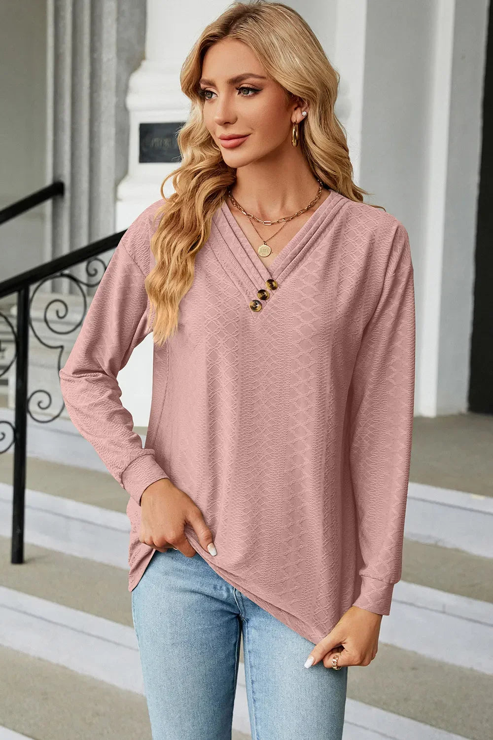 V-Neck Long Sleeve T-Shirt - Southern Shores Clothing