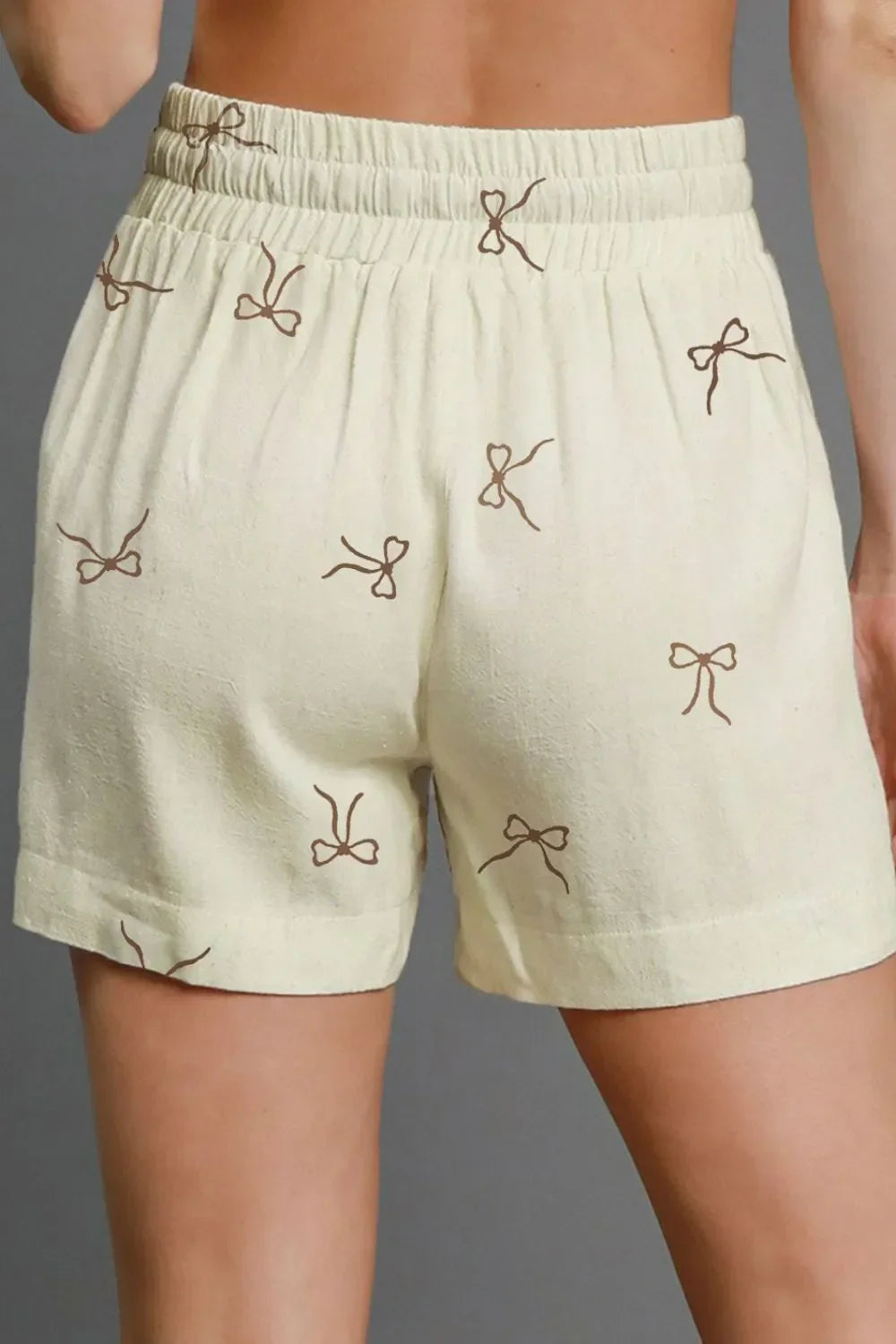 Relaxed Bow Print Lace Drawstring Casual Shorts Lightweight - Southern Shores Clothing