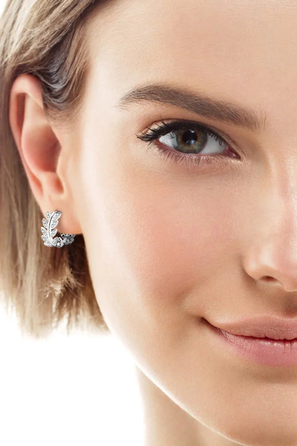 Minimalist Leaf Moissanite Sterling Silver Earrings - Southern Shores Clothing