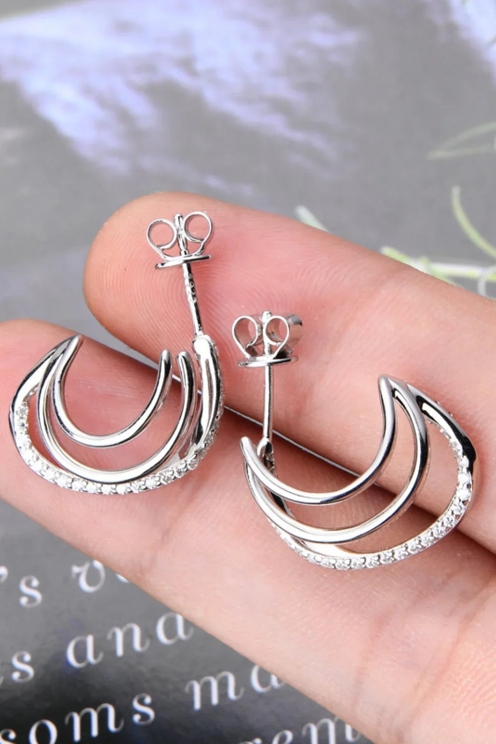 Platinum-Plated Sterling Moissanite Earrings - Southern Shores Clothing