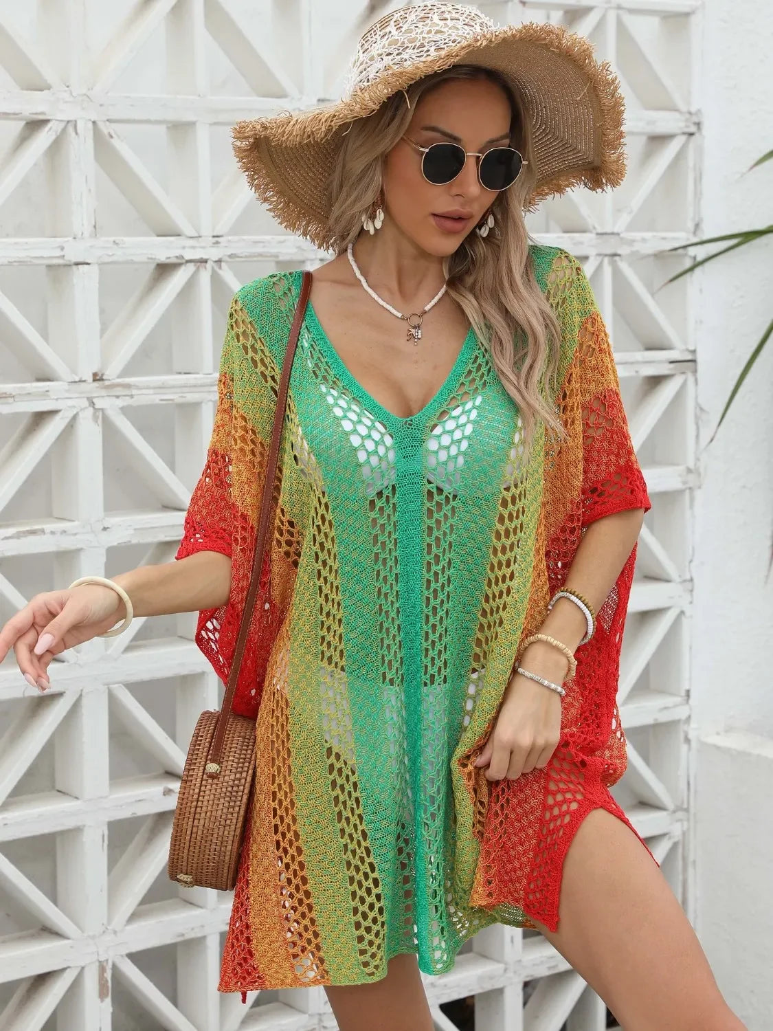 Gradient Crochet Beach Cover Up One Size - Southern Shores Clothing