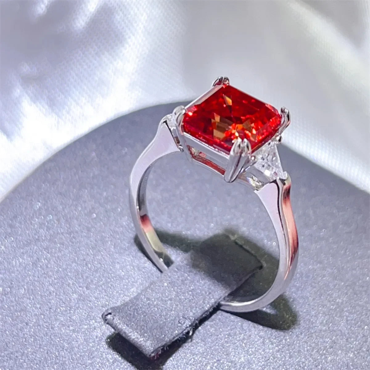 3 Carat Moissanite Platinum Plated Sterling Silver Ring - Southern Shores Clothing