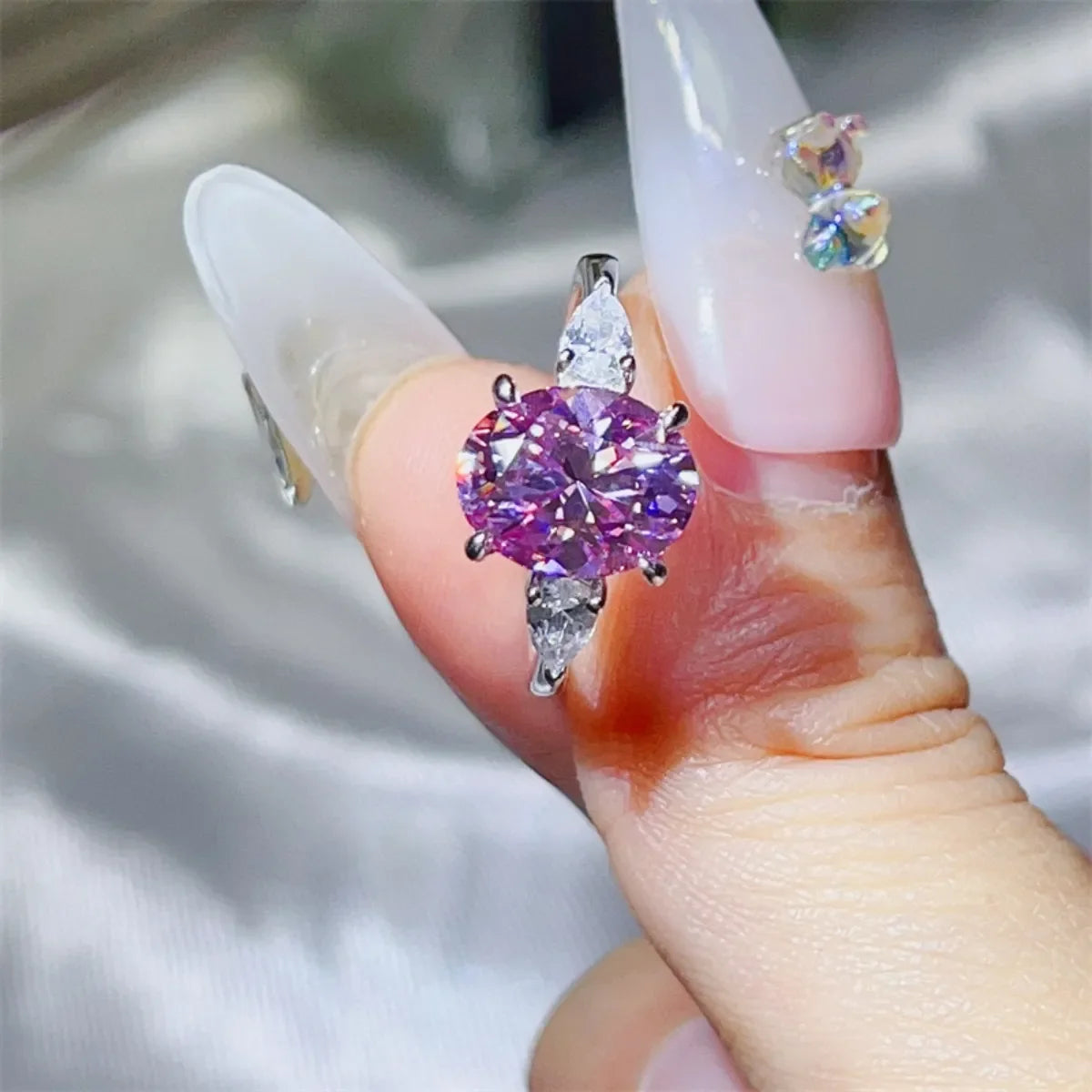 3 Carat Moissanite Ring In Sterling Silver - Southern Shores Clothing