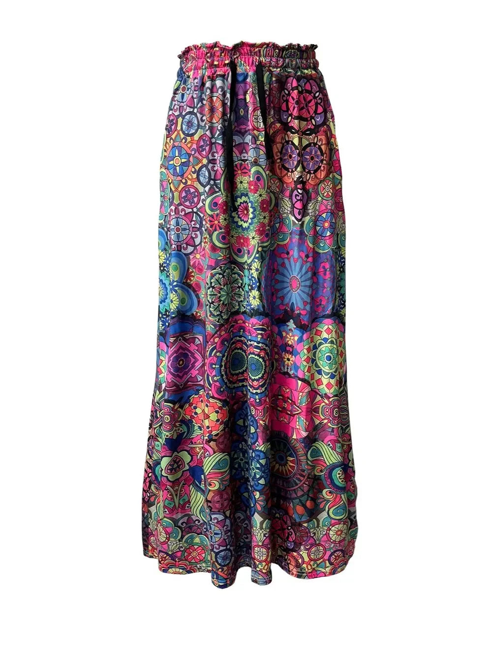 Printed Maxi Skirt With Pockets And Drawstring - Southern Shores Clothing