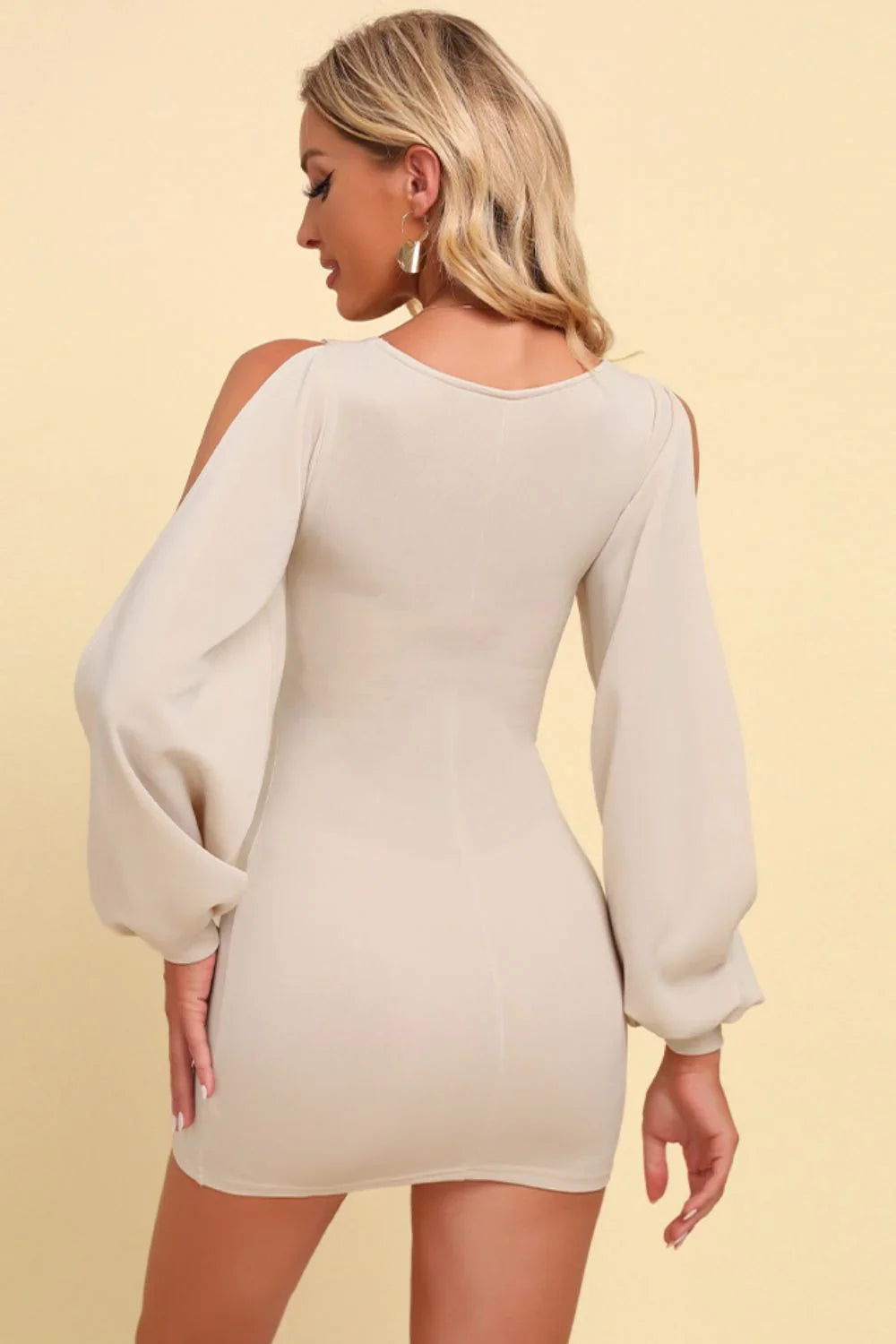 Square Neck Split Sleeve Mini Dress - Southern Shores Clothing