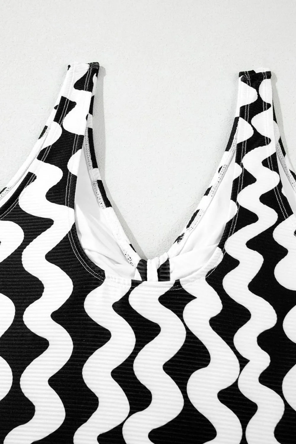 Tied Front Contrast Striped One-Piece Swimsuit - Southern Shores Clothing