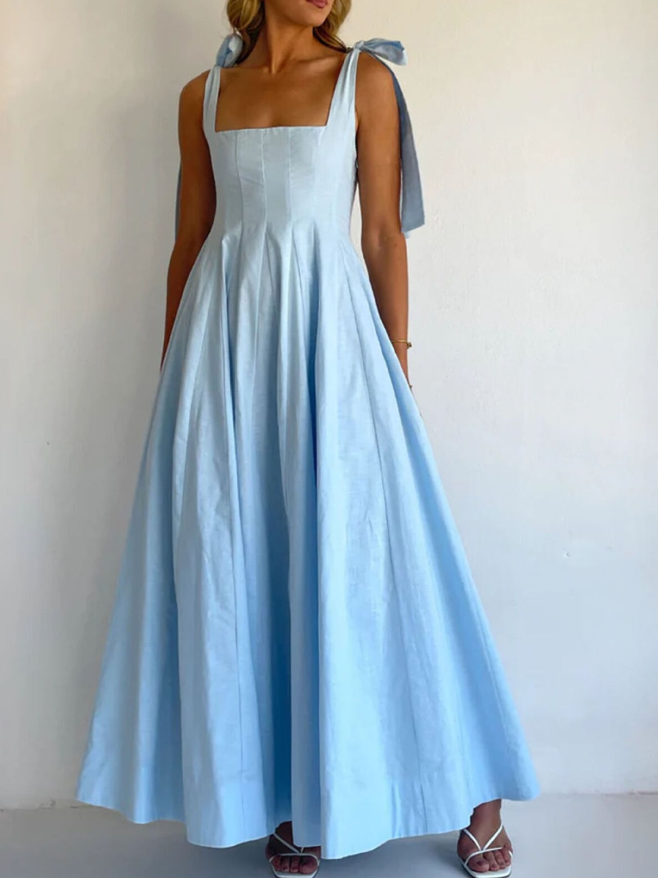 Gradient Tie Shoulder Maxi Dress With Adjustable Straps