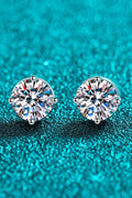 Rhodium Plated Moissanite Stud Earrings Daily Wear - Southern Shores Clothing